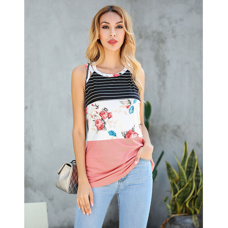 Leopard stitching top