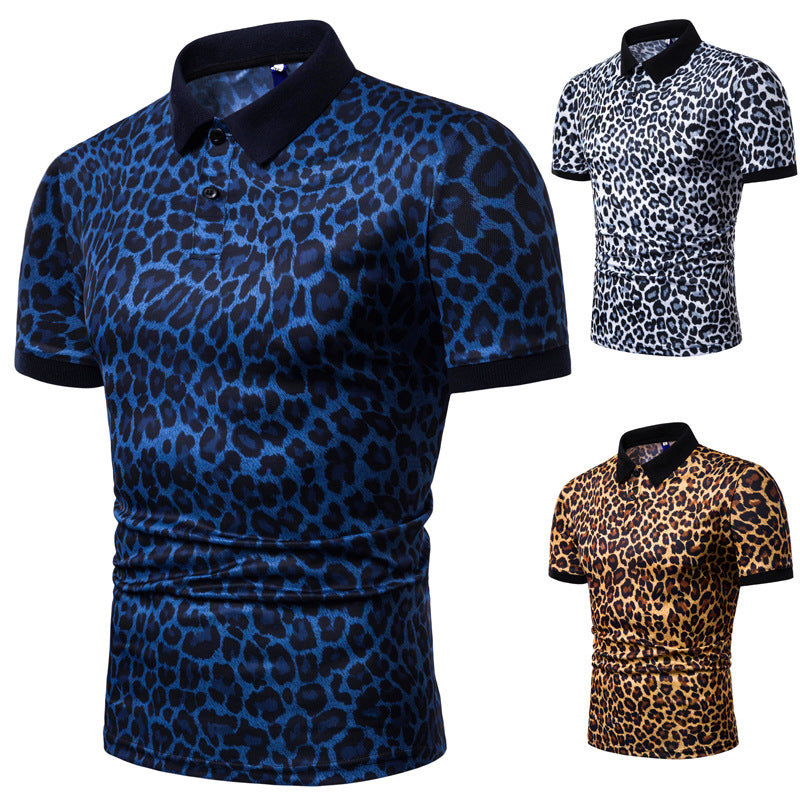 Leopard Print T-Shirt für Männer mit kurzen Ärmeln