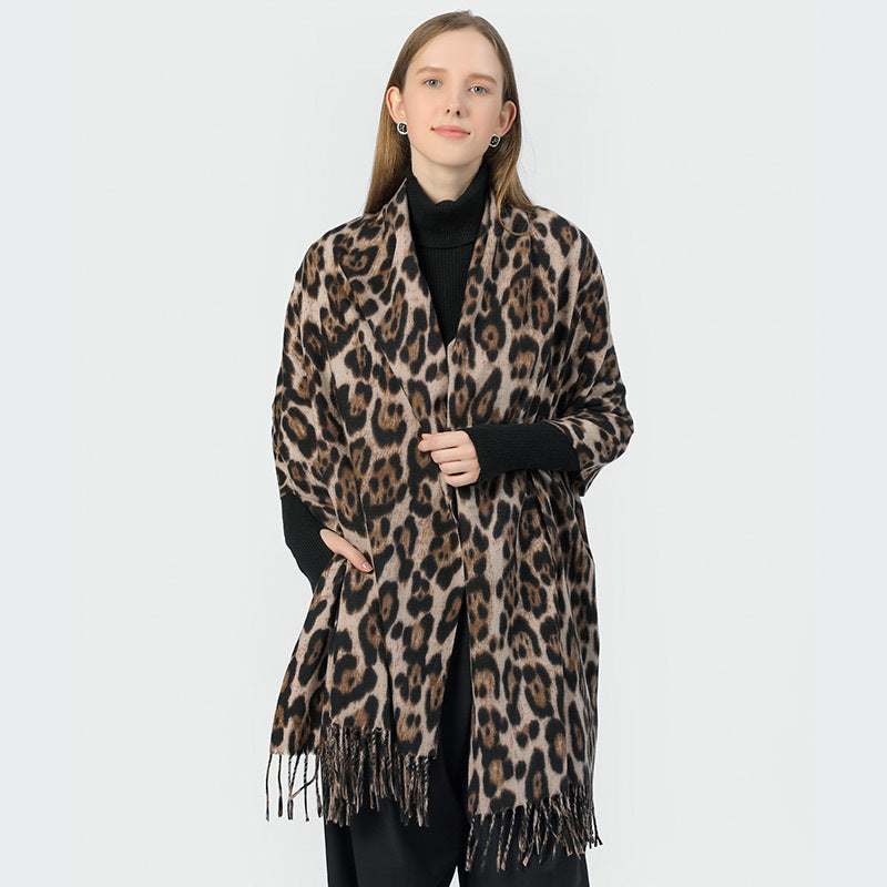 Leopard Print Schal Frauen All-matching Komfortable Kaschmir-wie Schal