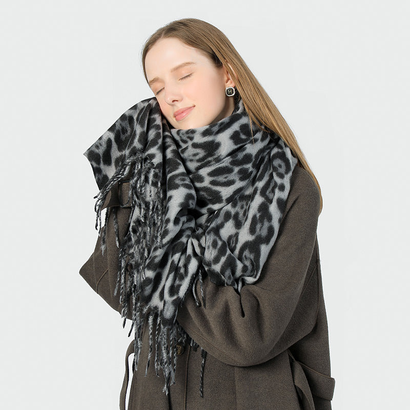 Leopard Print Schal Frauen All-matching Komfortable Kaschmir-wie Schal