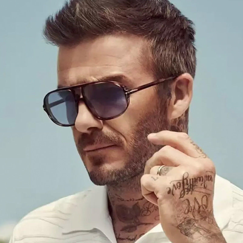 Doppelstrahlkröte Retro Flying Leopard Print Stylische Sonnenbrille