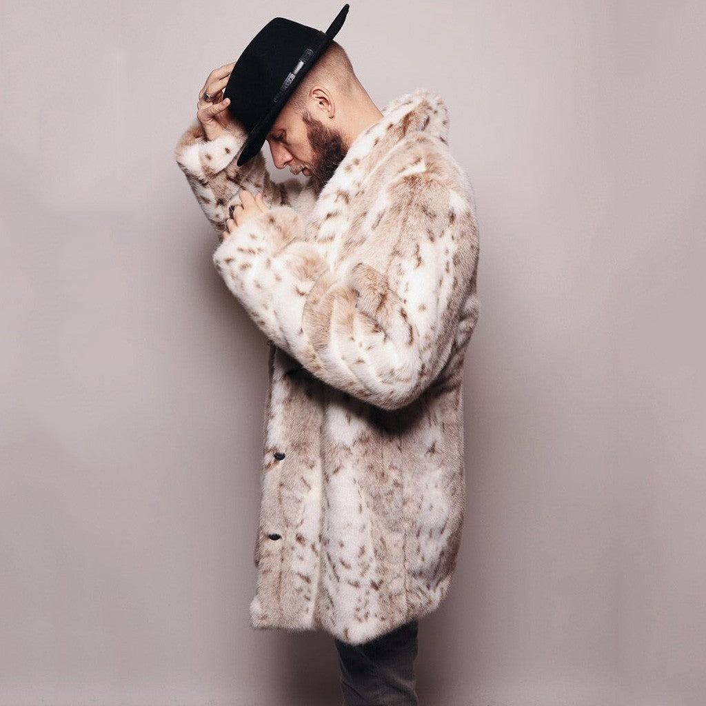 Leopard fake fur coat