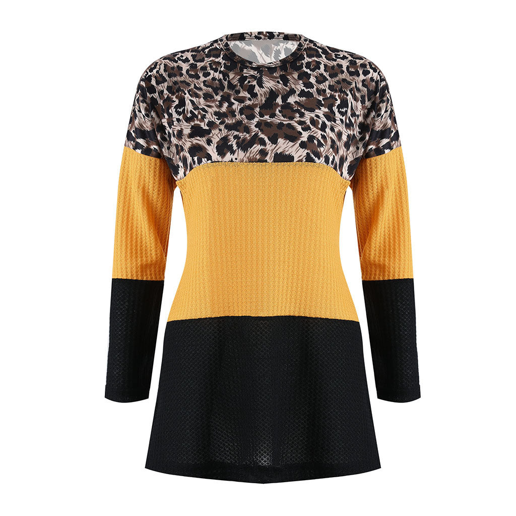 Leopard-print casual sweater