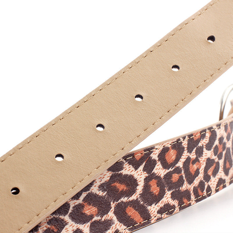 Damen lässig Leopard Print PU Gürtel