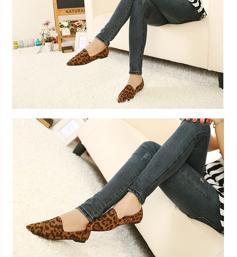 Wild große Größe Frauen Schuhe 41 Leopard flach flach mit einzigen Schuhe 42 Hit Farbe tief Mund spitzen Herbst Schuhe