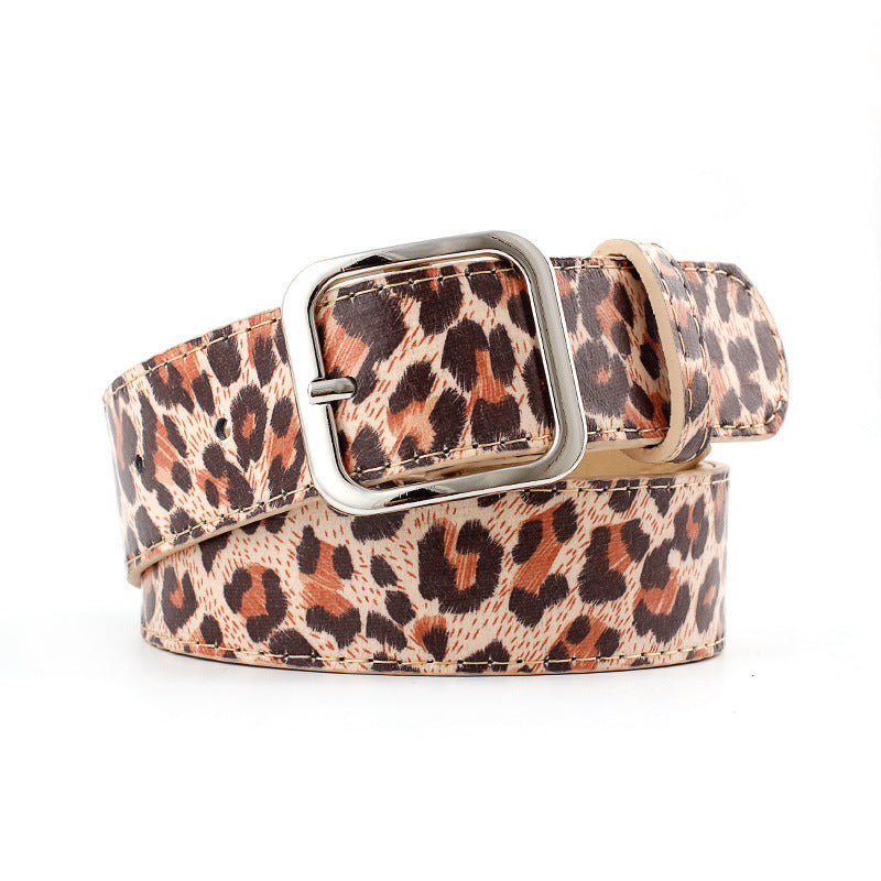 Damen lässig Leopard Print PU Gürtel