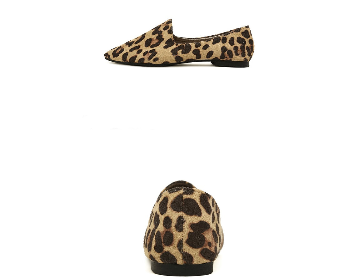 Wild große Größe Frauen Schuhe 41 Leopard flach flach mit einzigen Schuhe 42 Hit Farbe tief Mund spitzen Herbst Schuhe