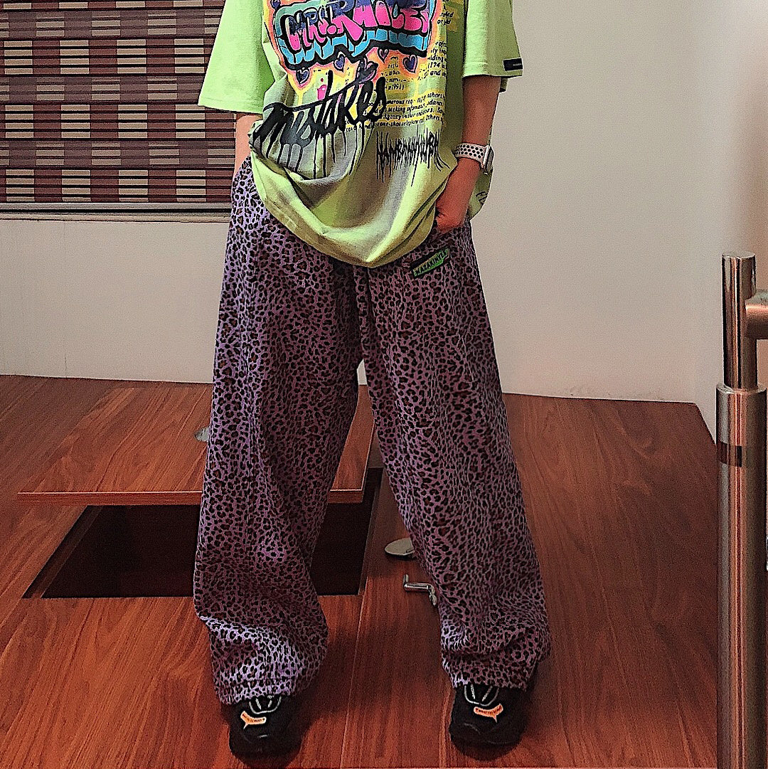 Leopard print casual pants