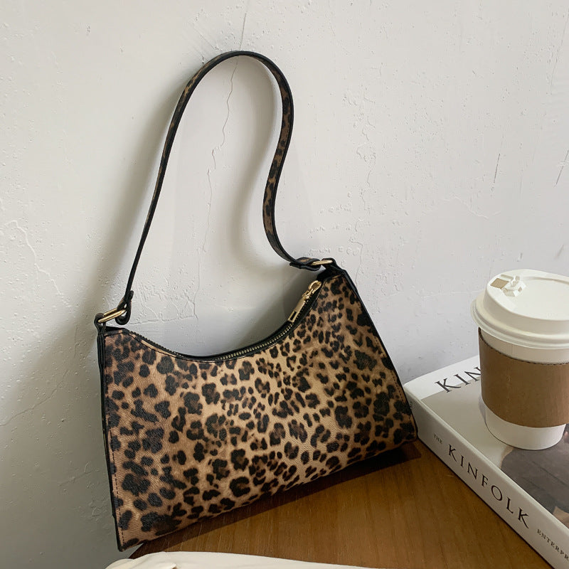Modische, gestreifte, gepunktete Nischenhandtaschen, Unterarmtasche mit Leopardenmuster