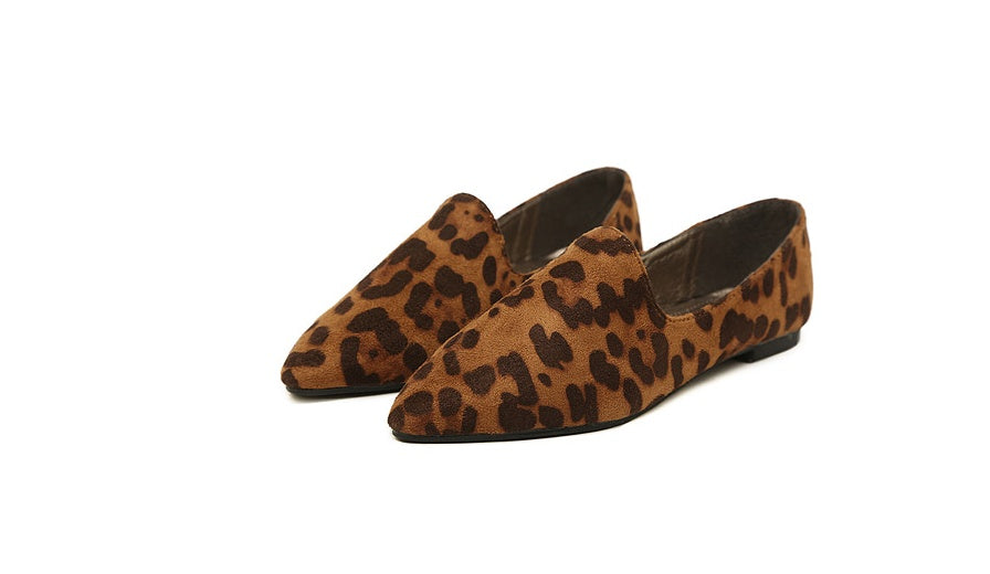 Wild große Größe Frauen Schuhe 41 Leopard flach flach mit einzigen Schuhe 42 Hit Farbe tief Mund spitzen Herbst Schuhe