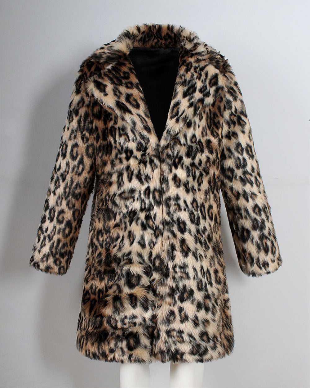 Europe And The United States Leopard Color Fur Men's Suit Collar Collar Coat Popular Warm Coat Men