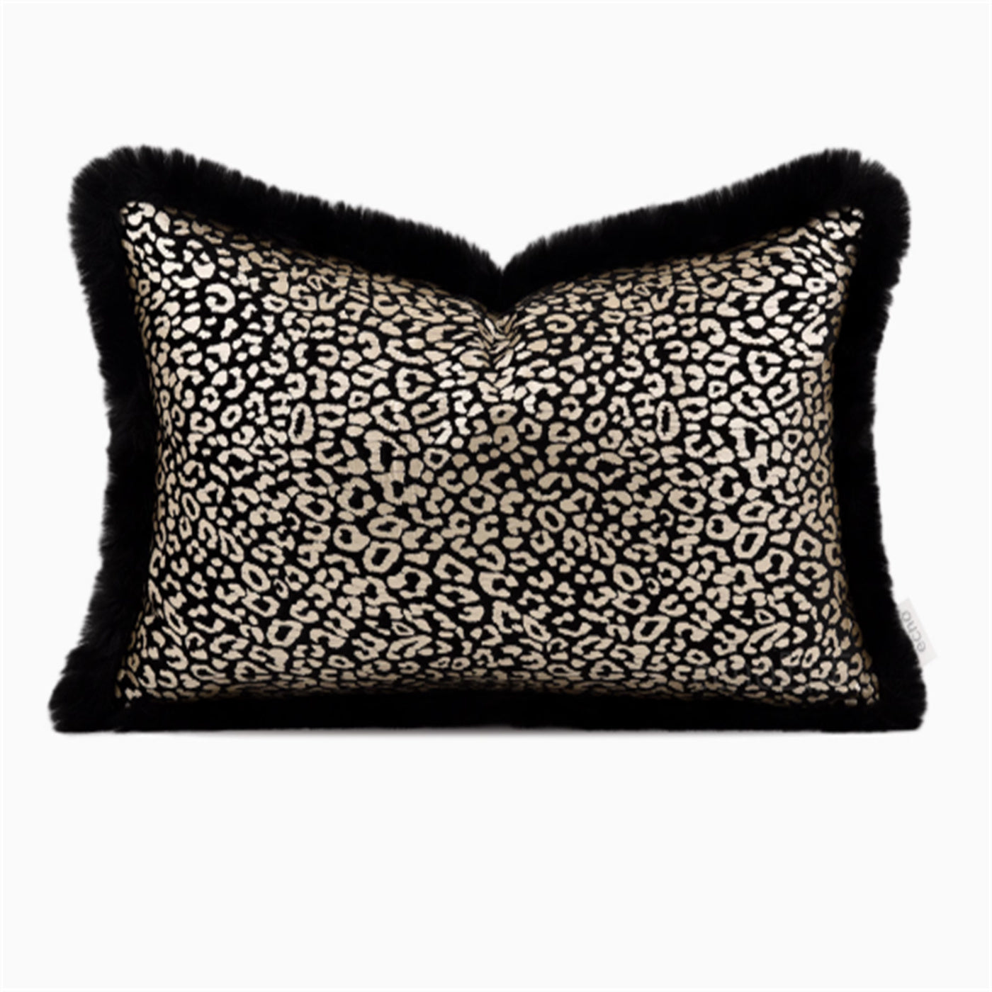 Champagne White Leopard Print Sofa-Kissen