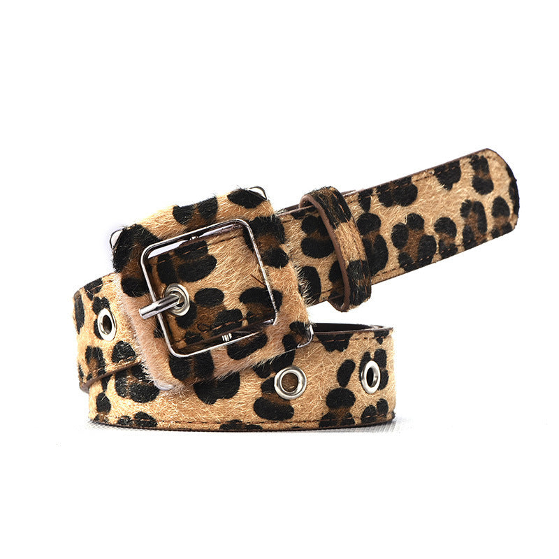 Modische Leopard Print Gürtel Weiblich Dekorative Pin Schnalle