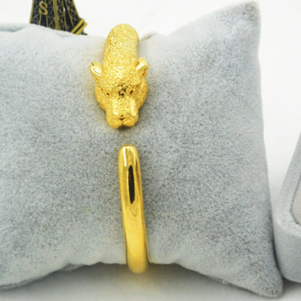 Mode Sand Gold Leopard Kopf Armband Domineering Ring