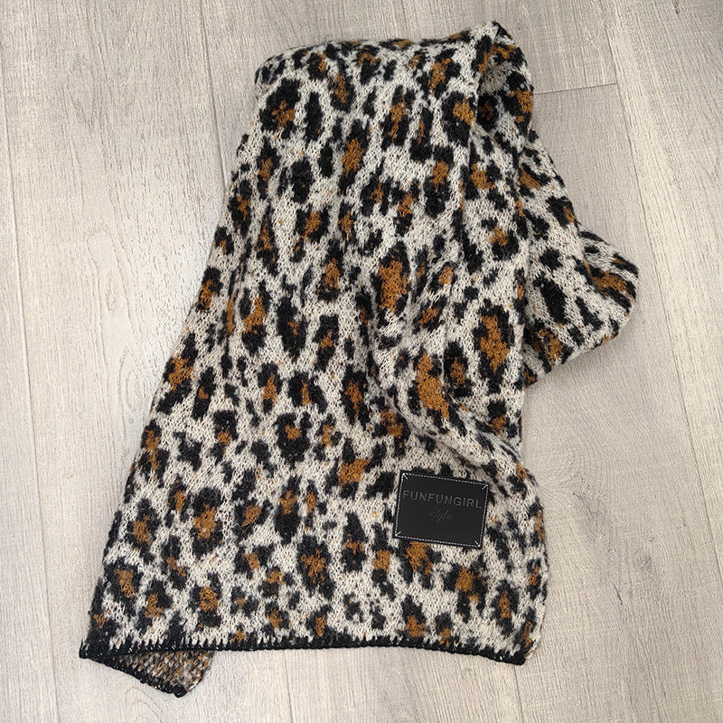 Spring And Autumn New Atmosphere Warm All-matching Leopard Print Triangular Binder