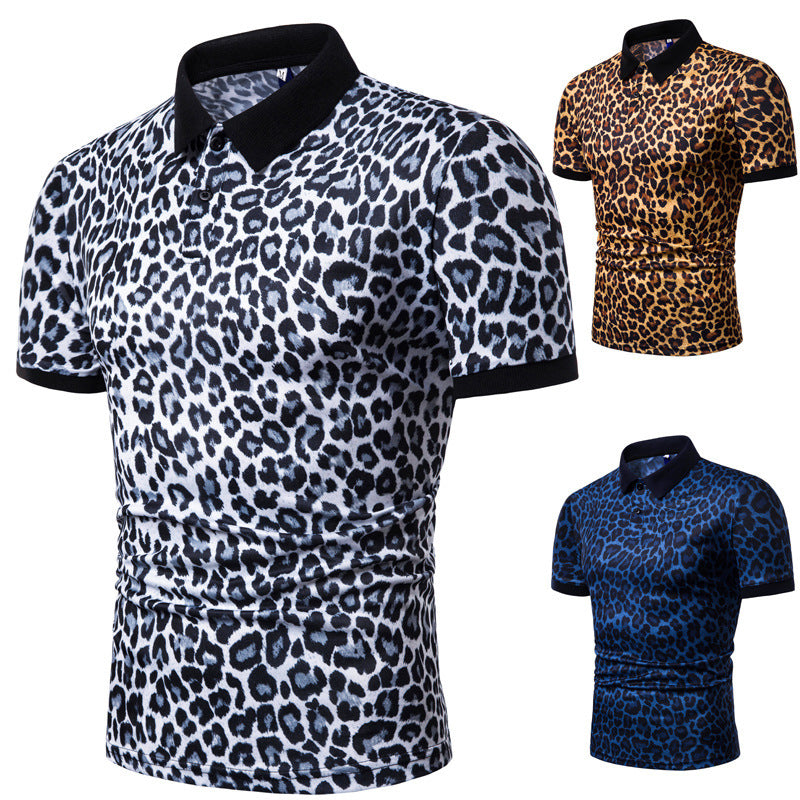 Leopard Print T-Shirt für Männer mit kurzen Ärmeln