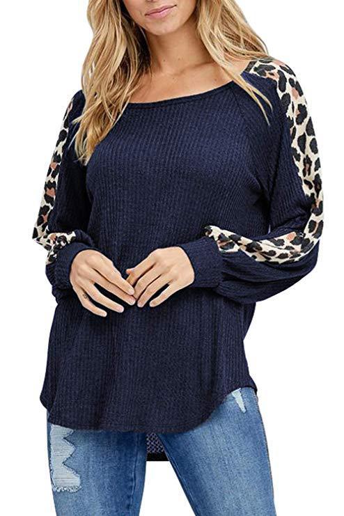 Leopard waffle patch top