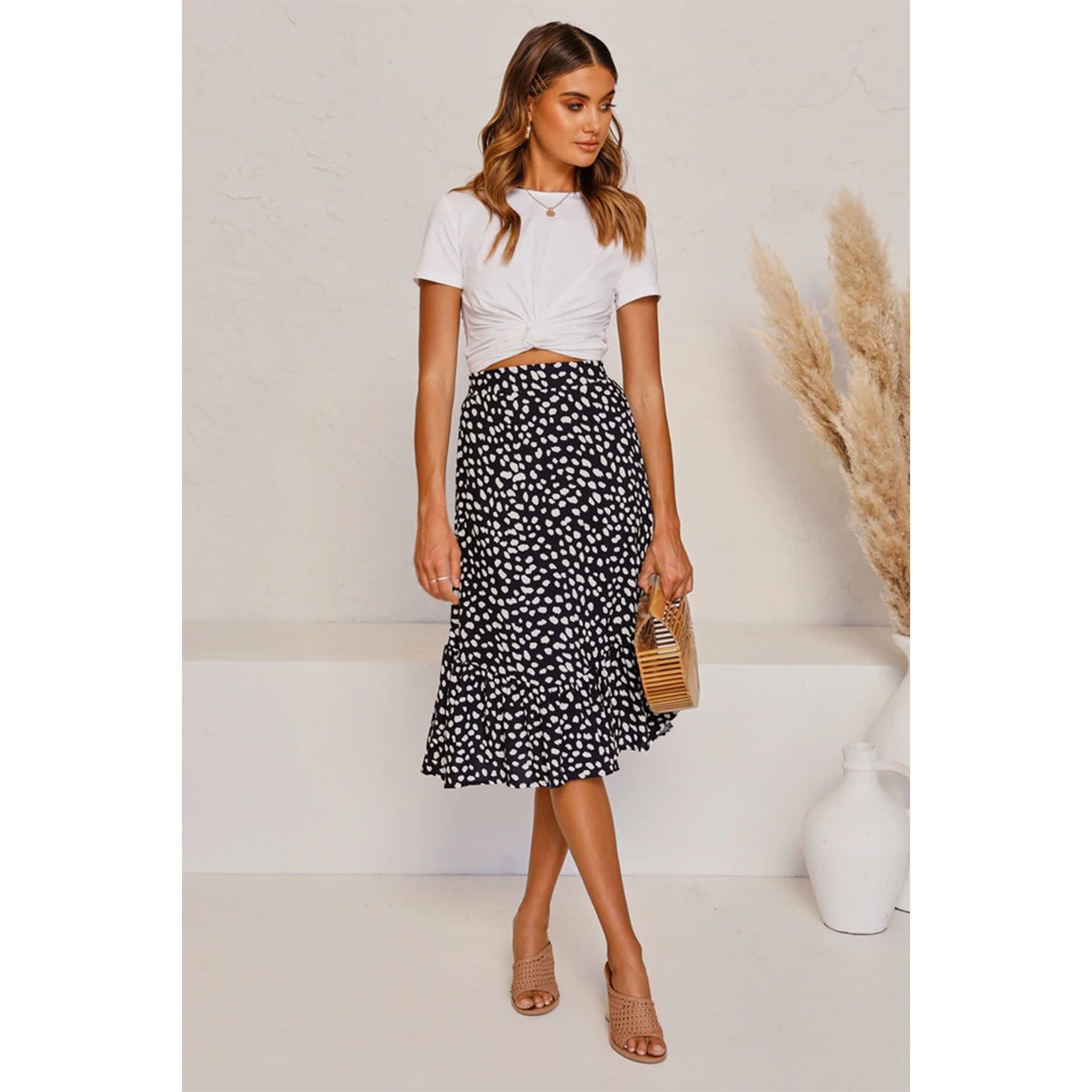 Women's leopard print skirt