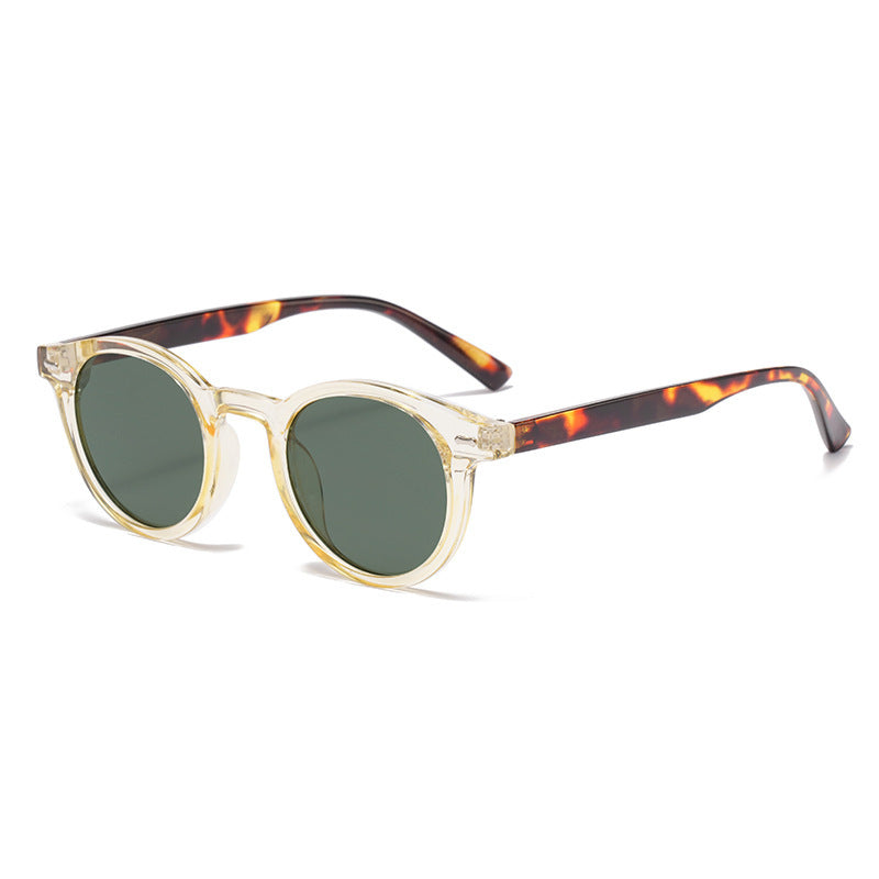 Neue Beige Nagel Runde Frame Sonnenbrille Retro Persönlichkeit Trendy Sonnenbrillen für Frauen