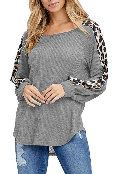 Leopard waffle patch top