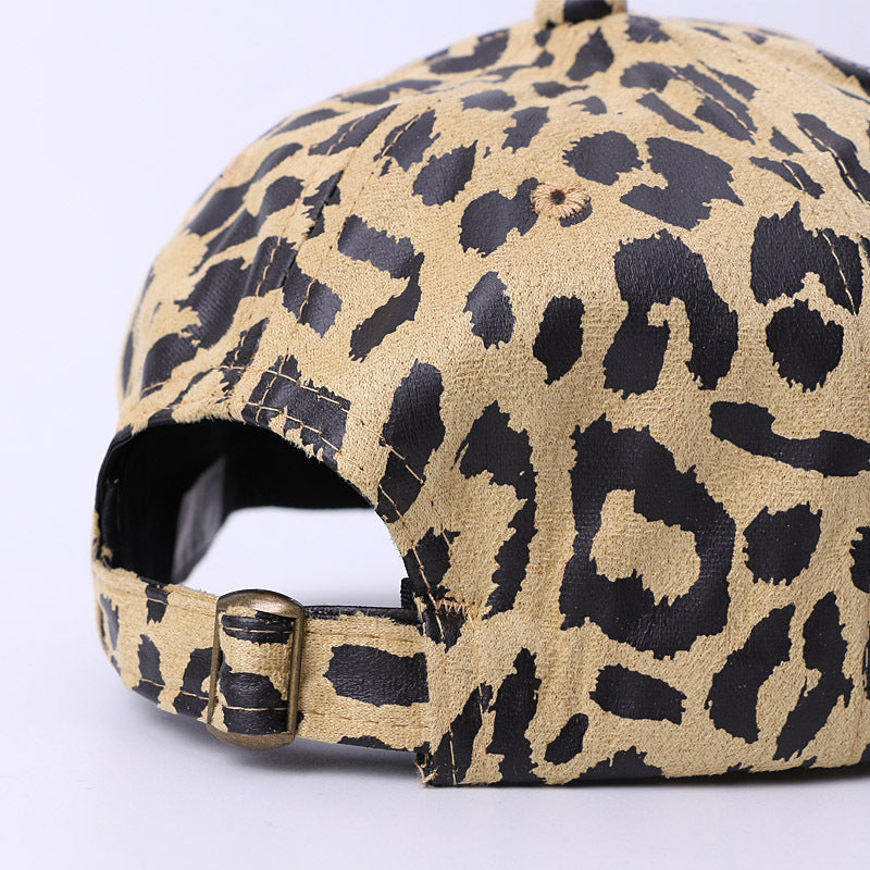Hut weiblich Leopard Print Baseballkappe Sonnenschirm Outdoor Reise Sonnenschutz Ente Zunge