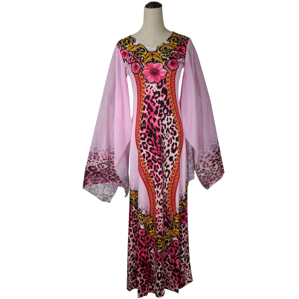 Europäisches und amerikanisches Sommerkleid mit Leopardenmuster