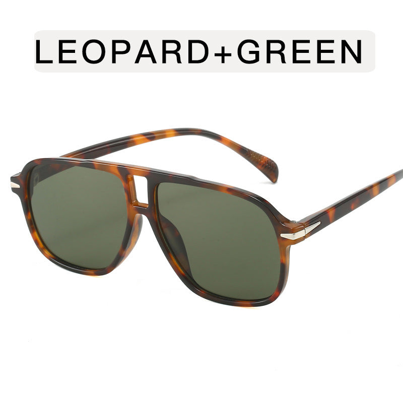 Doppelstrahlkröte Retro Flying Leopard Print Stylische Sonnenbrille