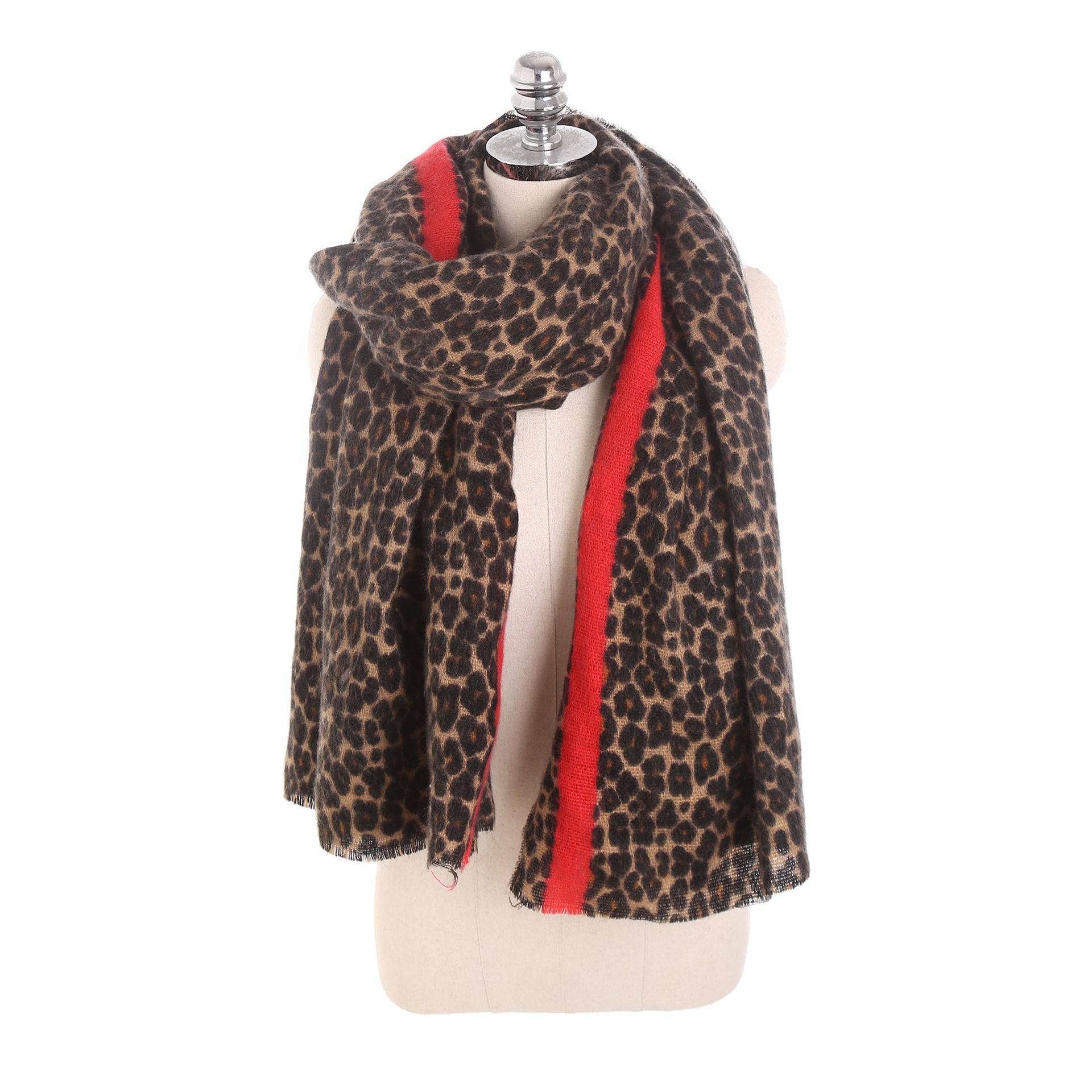 Leopard-print cashmere women's scarf shawl