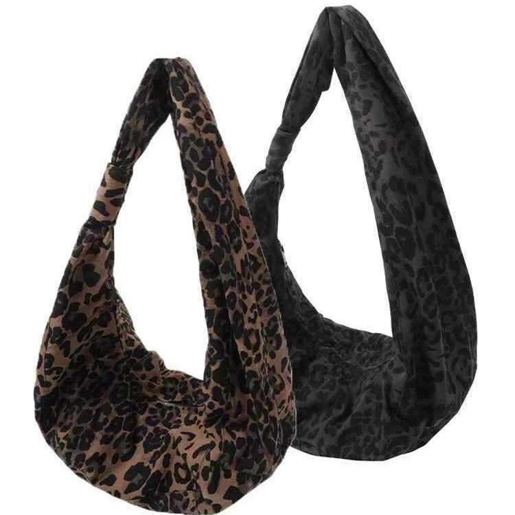 Mode plissierte Leopard Print Crossbody Tasche