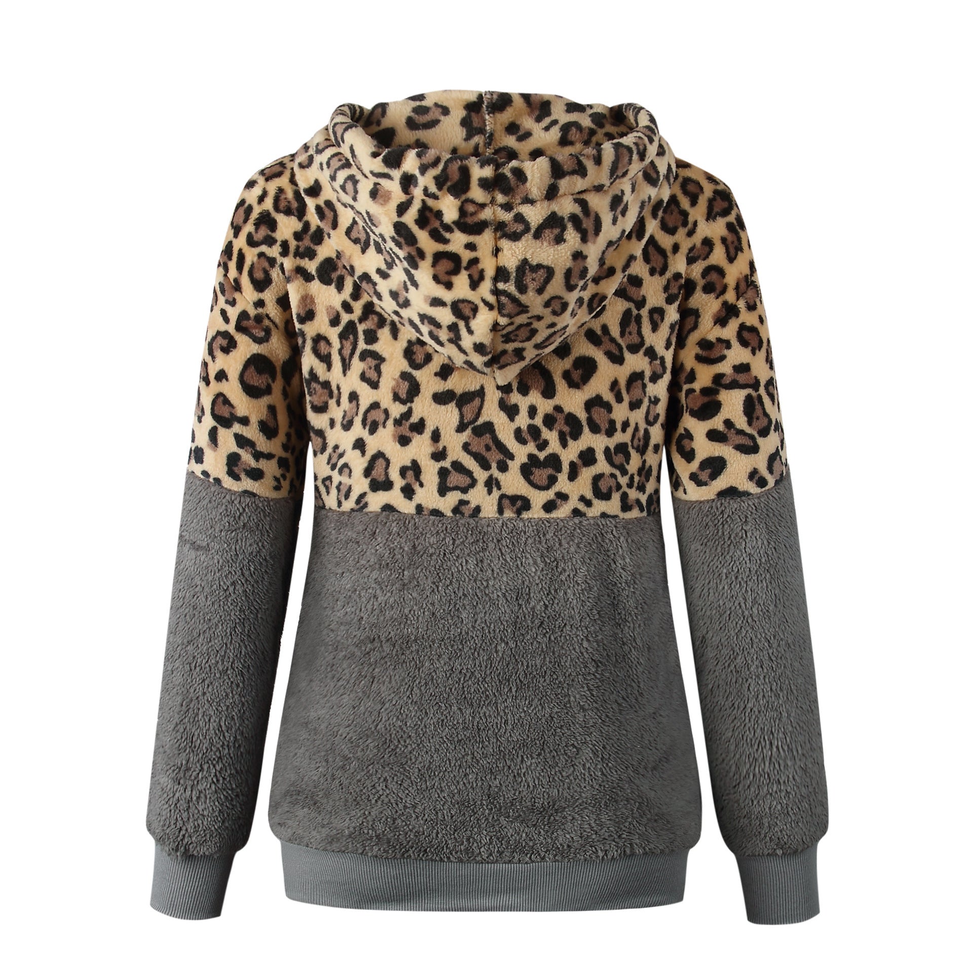 Leopard zip pocket top