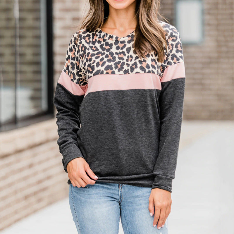 Leopard patchwork sweatshirt