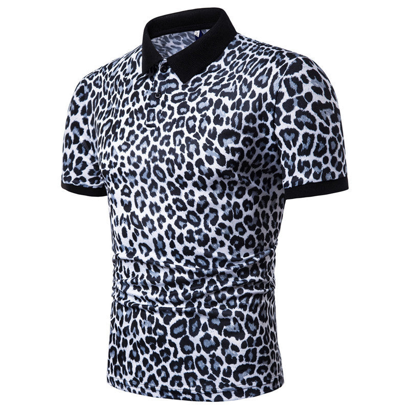Leopard Print T-Shirt für Männer mit kurzen Ärmeln