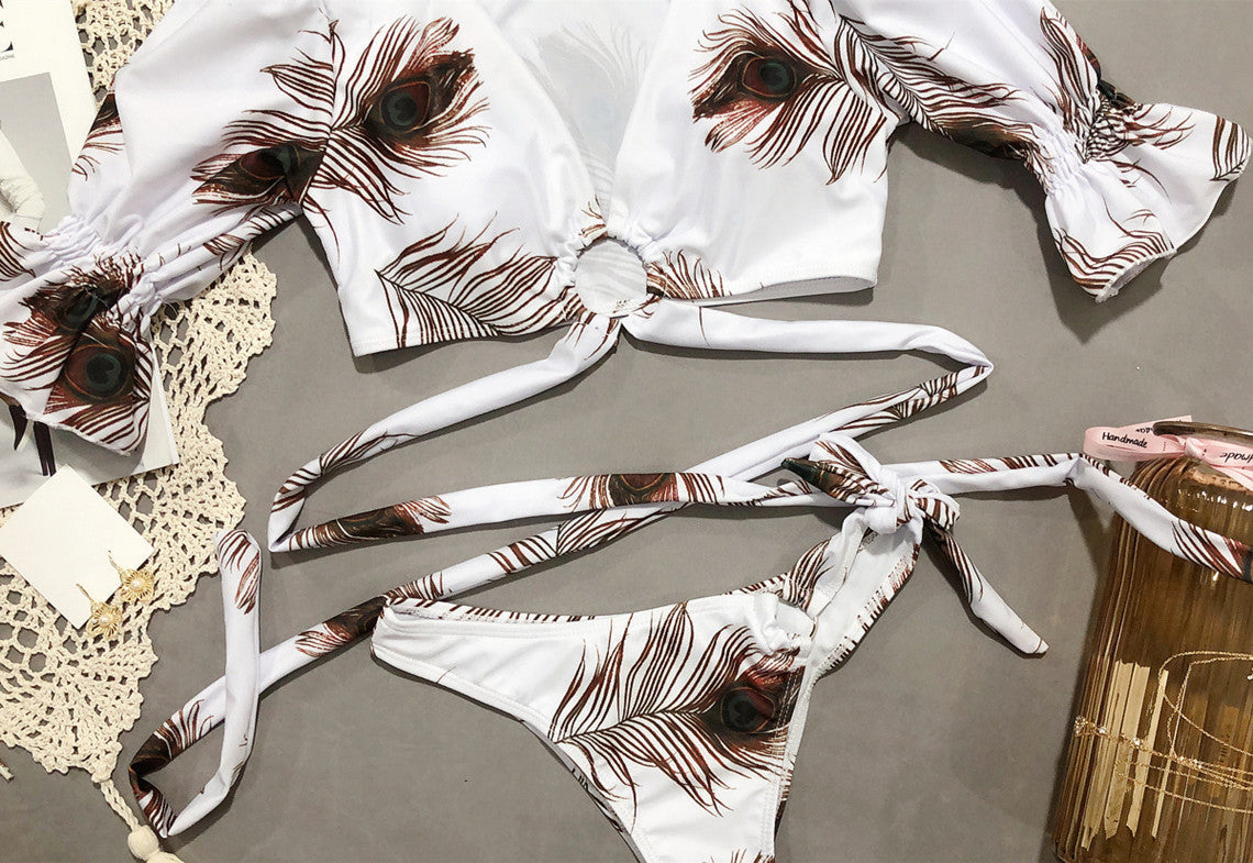 Leopardenmuster Bikini weiblich geteilt