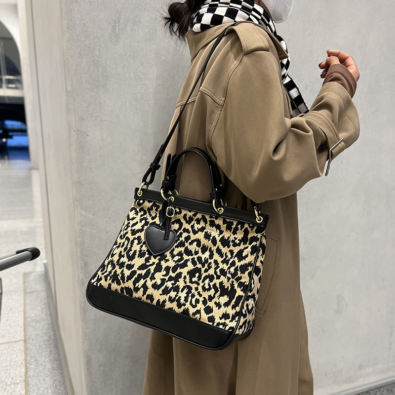 Houndstooth-Leoparden-Tasche