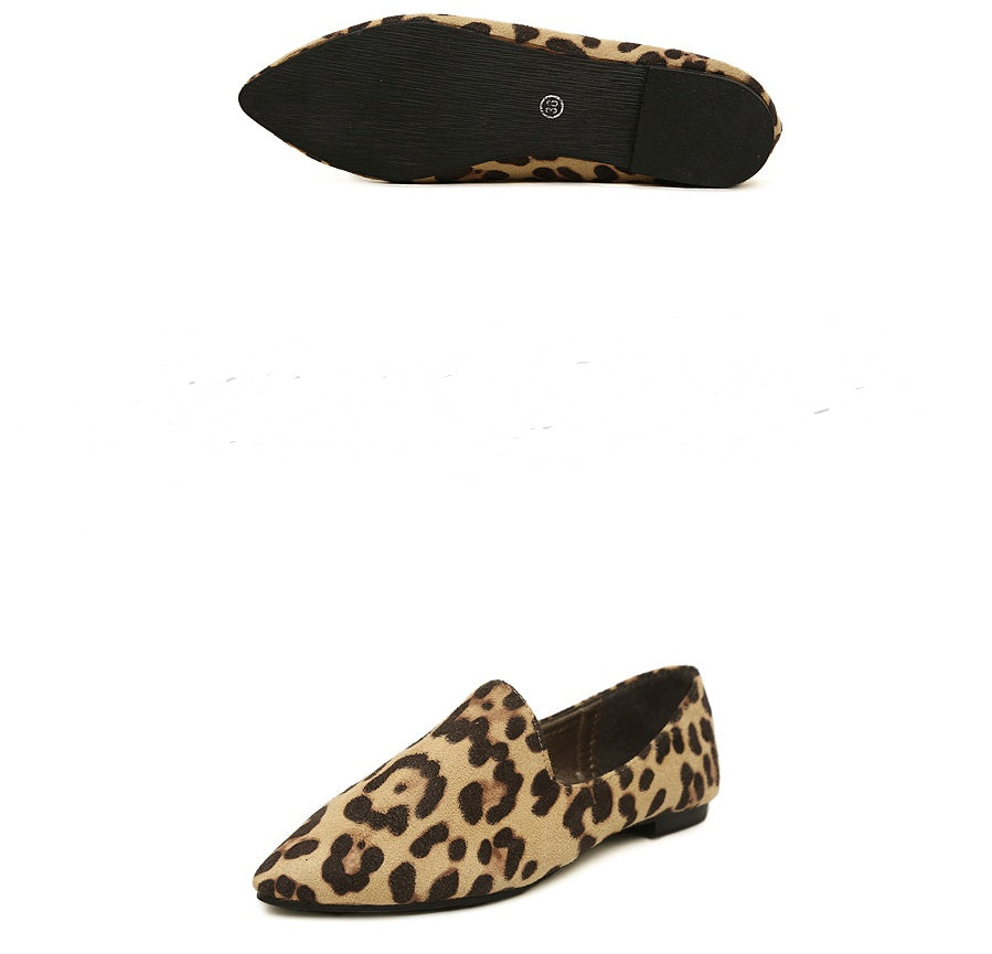 Wild große Größe Frauen Schuhe 41 Leopard flach flach mit einzigen Schuhe 42 Hit Farbe tief Mund spitzen Herbst Schuhe