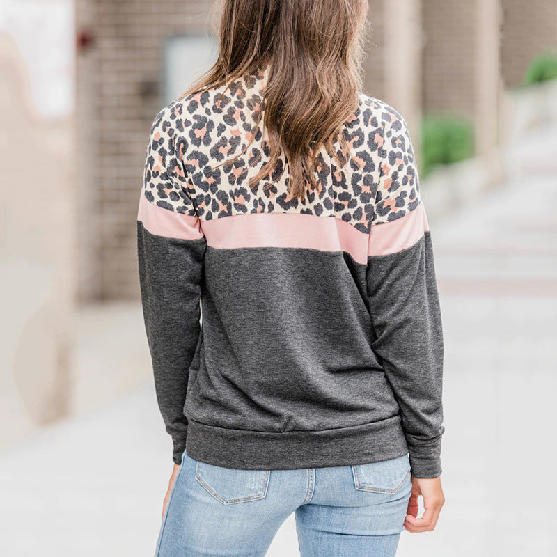 Leopard patchwork sweatshirt