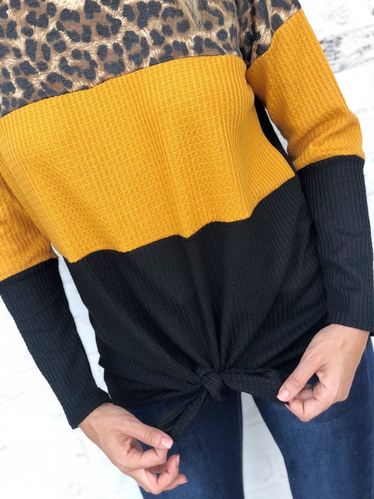 Leopard-print casual sweater