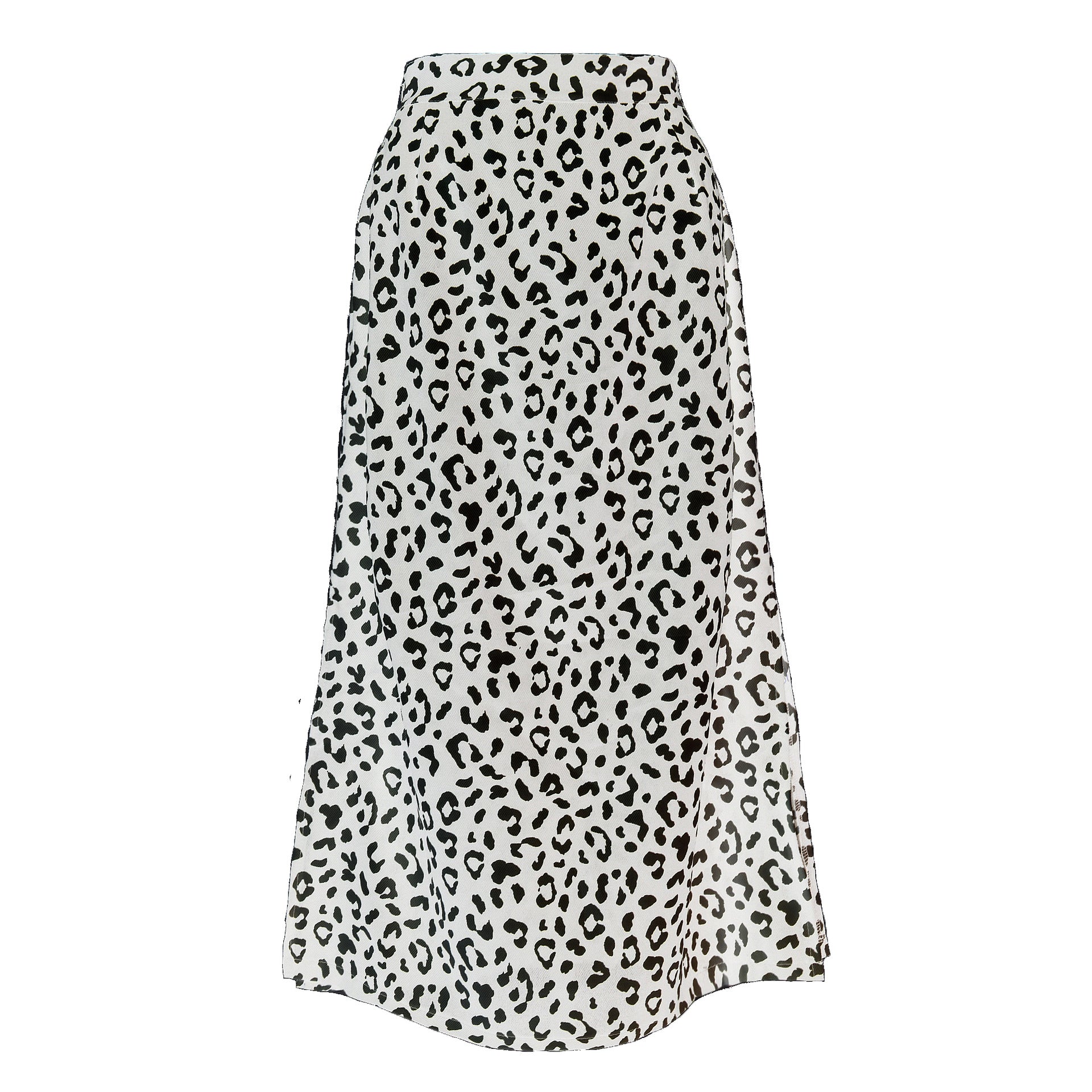 Leopard-print chiffon print split skirt