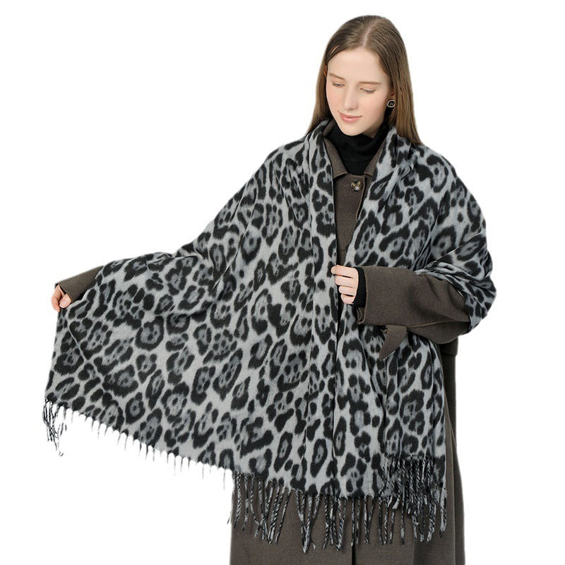Leopard Print Schal Frauen All-matching Komfortable Kaschmir-wie Schal