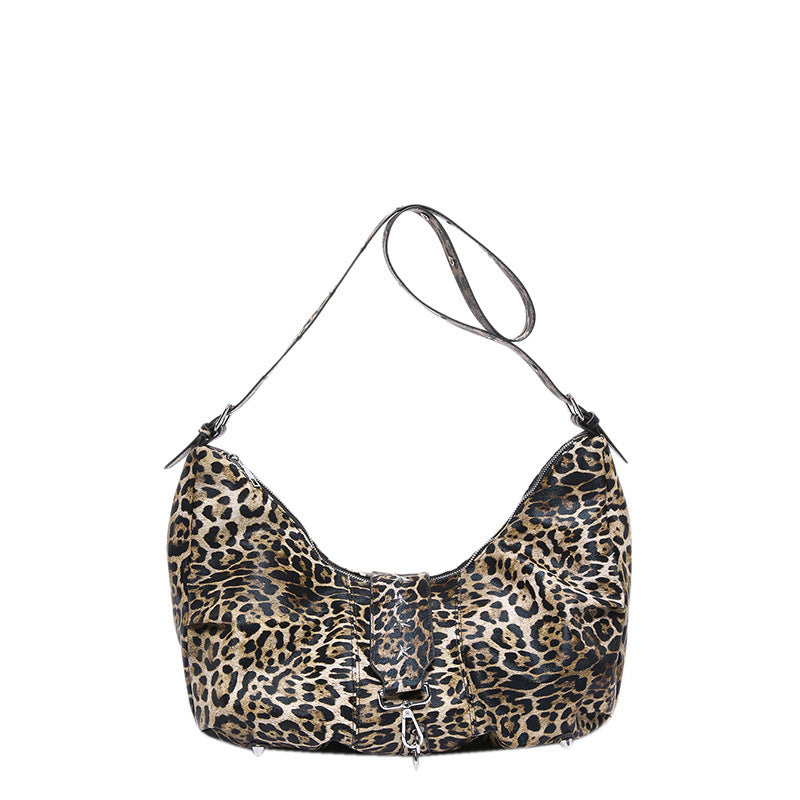 High-grade Leopard Underarm European And American Retro Fashion Shoulder Bag