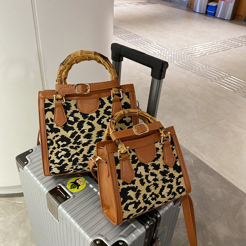 Leopardenmuster Kleine quadratische Tasche Handtasche