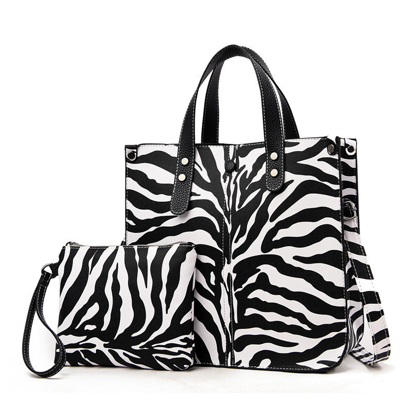 Neu Geometrische Leopardenmuster Mutter Tasche zweiteilige Set