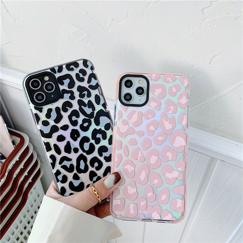 Kompatibel Tier Leopard Laser Transparent Soft Phone Case