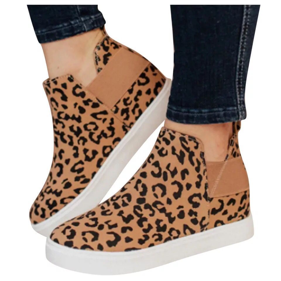 Dick-sohlige Frauen flach-sohlige Freizeitschuhe Leopard Print Lazy
