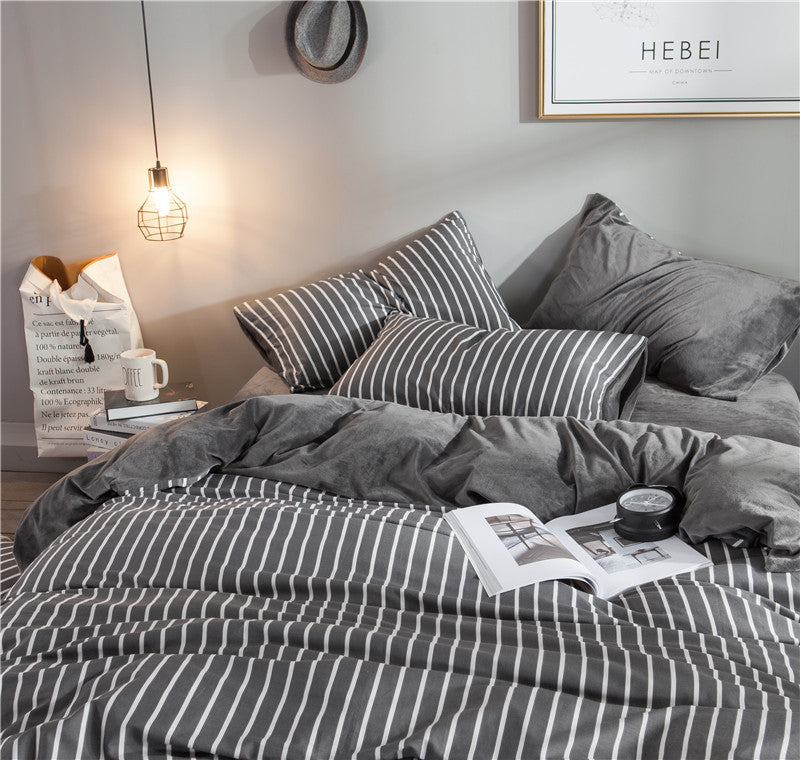 Fashion Student Sheet Set Decke Abdeckung Bettwäsche 4-teiliges Set