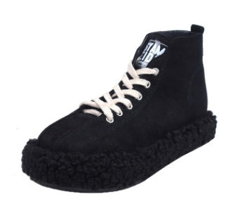 Flache High-Top-Schuhe mit Leopardenmuster