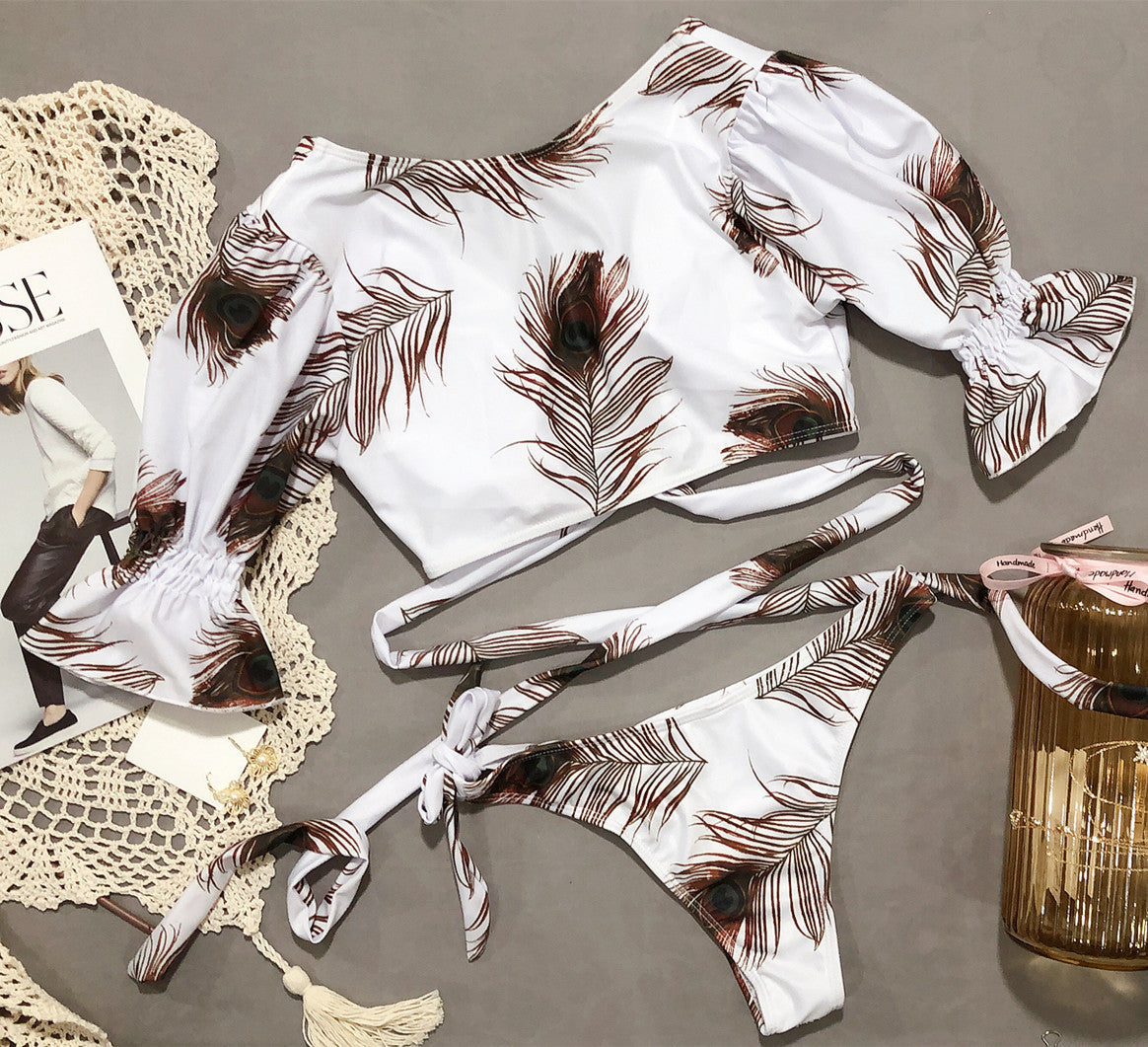 Leopardenmuster Bikini weiblich geteilt