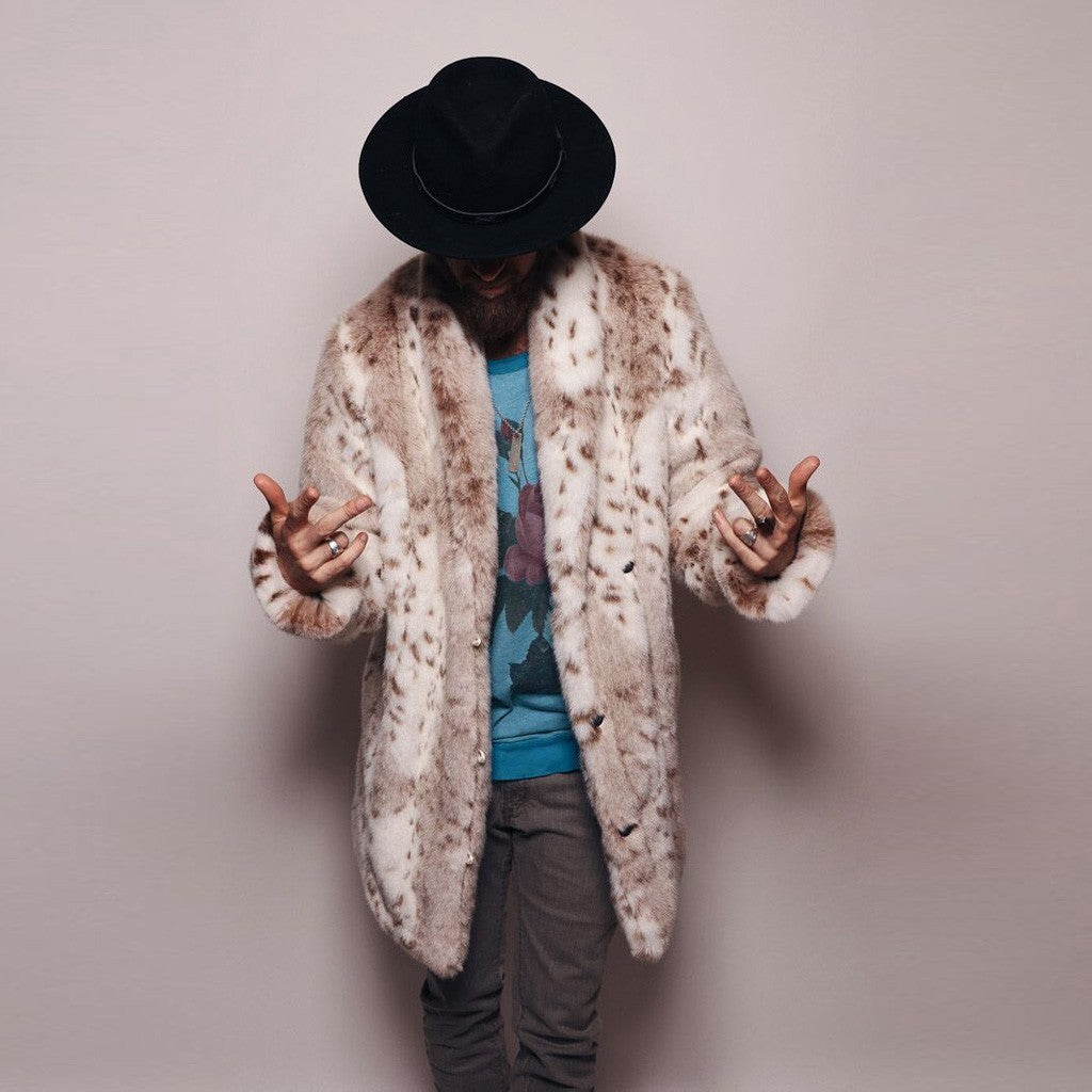 Leopard fake fur coat