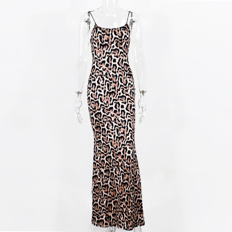 Camisole-Kleid mit Leopardenmuster