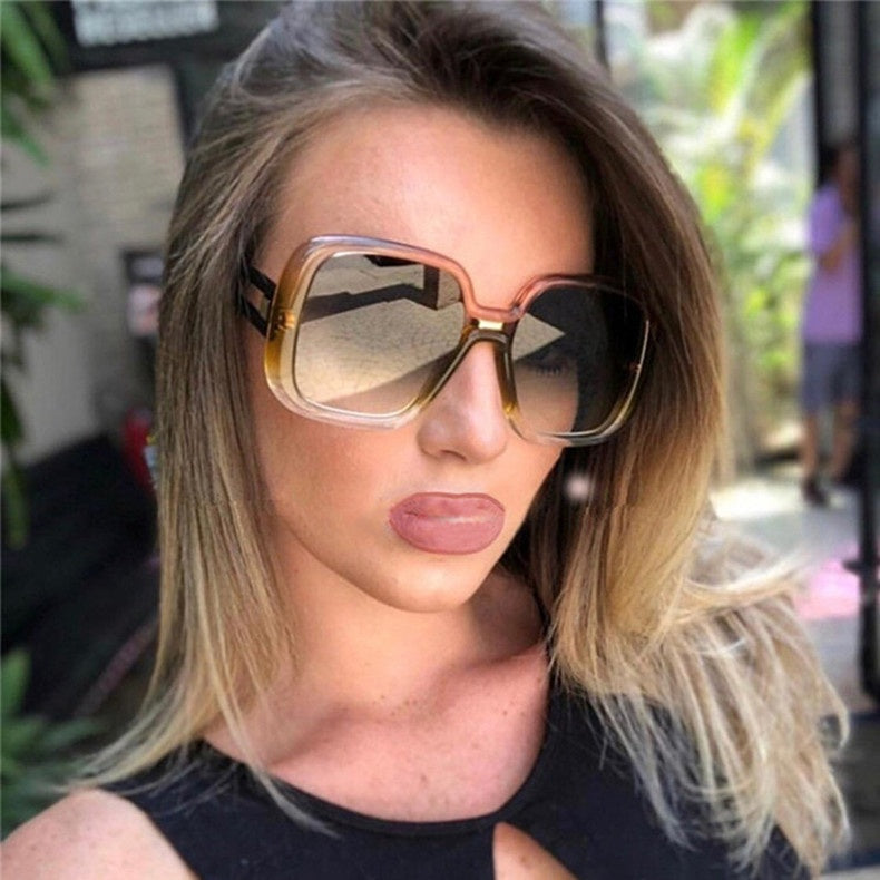 Großrahmige Sonnenbrille mit Farbverlauf Persönlichkeit Sonnenbrille